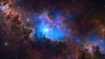 Cosmic energy and light aura blend in this abstract portrayal of the universe, showcasing galaxies and stars as part of a vast, mysterious space ready to be explored. video