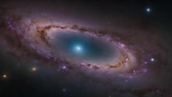 Discover the abstract beauty of the universe with distant galaxies, glowing aura light, and cosmic landscapes, perfect for portraying the vastness of space and the mysteries of celestial wonders. video