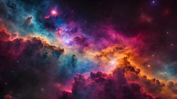 Glowing light waves and galaxies illuminate this abstract view of the universe, portraying the brilliance of deep space, cosmic energy, and the infinite mysteries of the cosmos. video