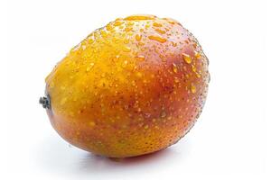 A mango on a white surface photo