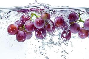 Grapes in water with bubbles photo