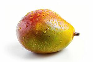 A mango on a white surface photo