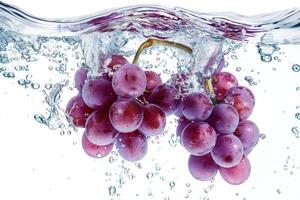 Grapes in water with bubbles photo
