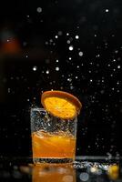 A glass of orange juice photo