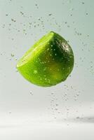 A lime is being thrown into the air photo