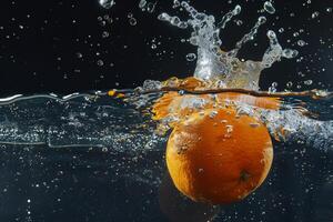 A splash of water on an orange photo