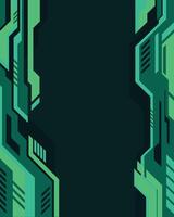 Abstract green futuristic geometric shapes frame background vector