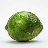 A lime is shown on a white background photo