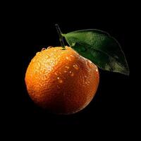 An orange with water droplets on it photo