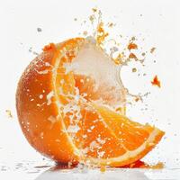 A half orange with a splash of water photo