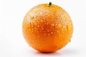 A single orange with water droplets on it photo