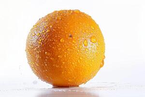 A water droplet on an orange photo