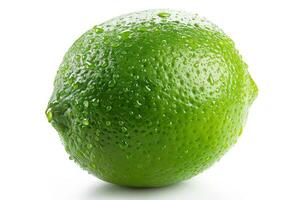 A lime is shown with water droplets on it photo