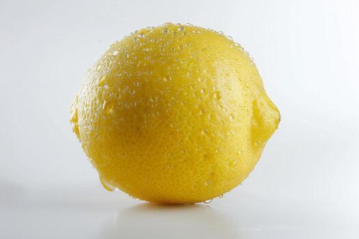A lemon with water droplets on it photo