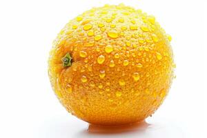 A yellow fruit with water droplets photo