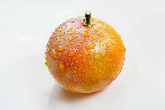 An orange fruit with water droplets on it photo