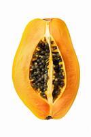 Papaya fruit isolated on white background photo