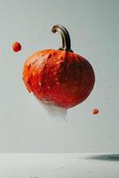 A pumpkin is being thrown into the air photo