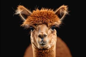 An alpaca with a big head and a big nose photo