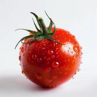 A tomato with water droplets on it photo