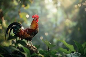 Rooster in the jungle photo