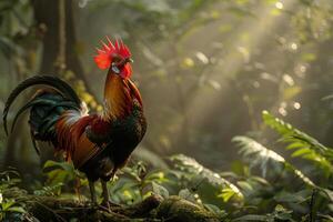 Rooster in the jungle photo