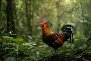 Rooster in the jungle photo
