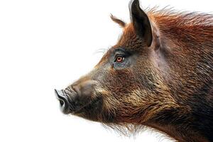 A close up of a boar's head photo