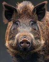 A close up of a pig with a big nose photo
