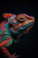 A colorful lizard with bright colors photo