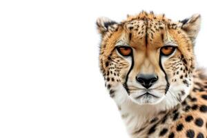 A close up of a cheetah's face photo