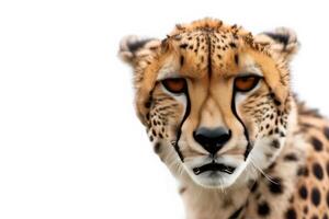 A close up of a cheetah's face photo