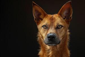 A close up of a dog with big eyes photo