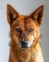 A close up of a dog with big eyes photo