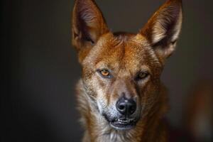 A close up of a dog with big eyes photo