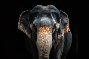A large elephant with a black background photo