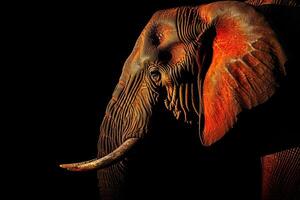 The elephant is dark photo