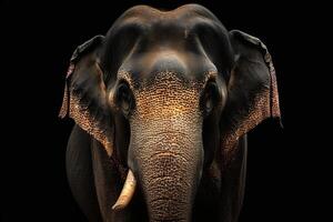 An elephant with a black background photo