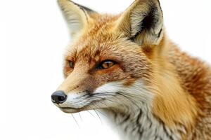 A close up of a fox looking to the side photo