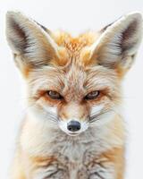 A close up of a red fox with big ears photo