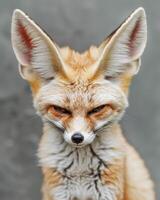 A close up of a fox with big ears photo