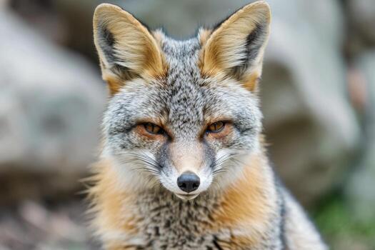 A close up of a fox looking at the camera photo