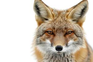 A close up of a red fox looking at the camera photo