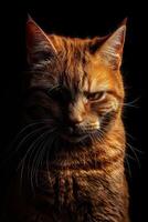 A close up of a cat with its eyes closed photo