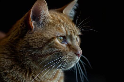 A close up of a cat looking off to the side photo