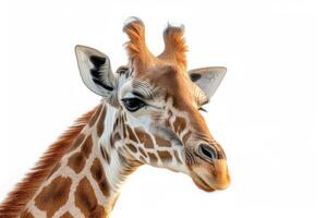A giraffe with a white background photo