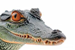 A close up of a crocodile's head photo