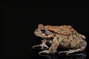 A toad with a black background photo