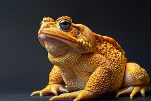 A large yellow toad with big eyes photo