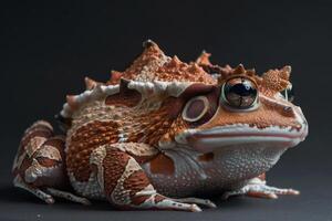 A close up of a frog with large eyes photo
